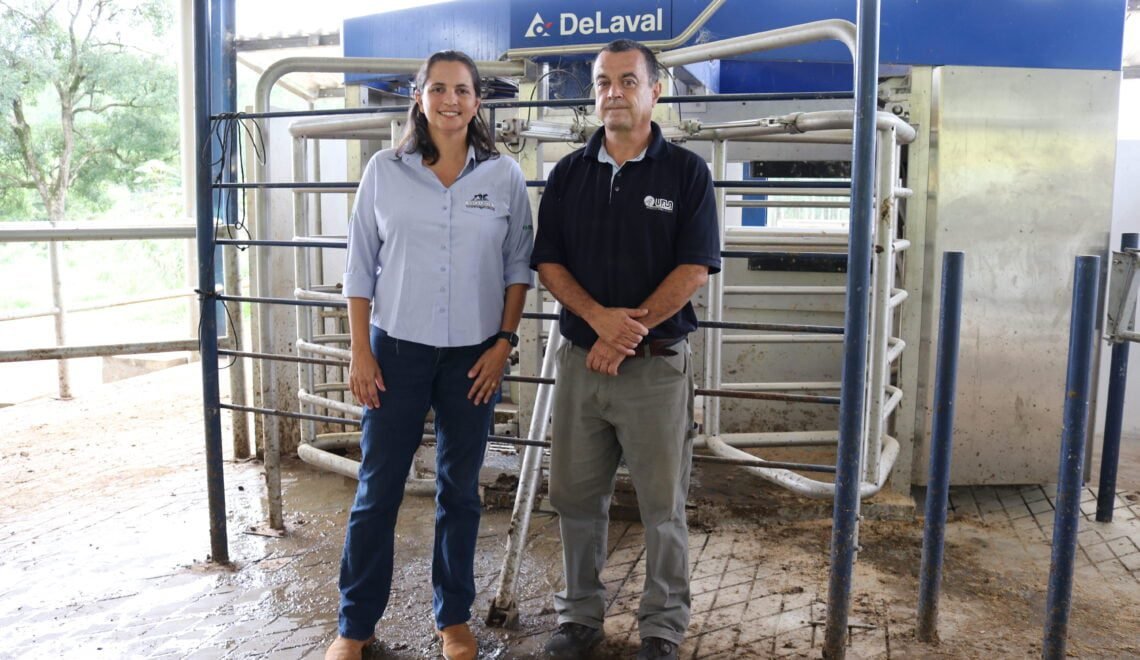 Marina Camargo e Marcos Pereira, professores do Cepe Leite (Crédito: FZMV/UFLA)