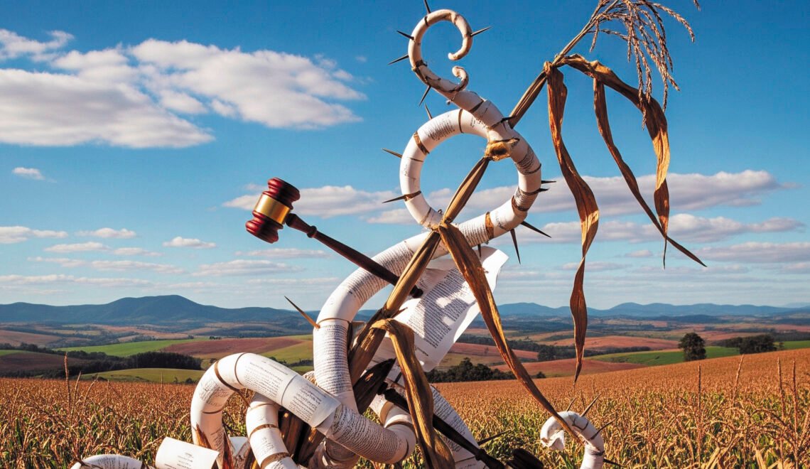 Recorte da foto de capa da Revista 100PORCENTOAGRO número 4 (Gerada por IA)