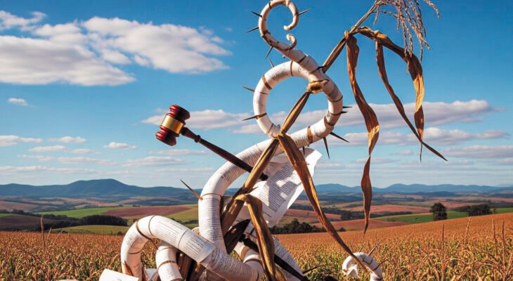 Recorte da foto de capa da Revista 100PORCENTOAGRO número 4 (Gerada por IA)