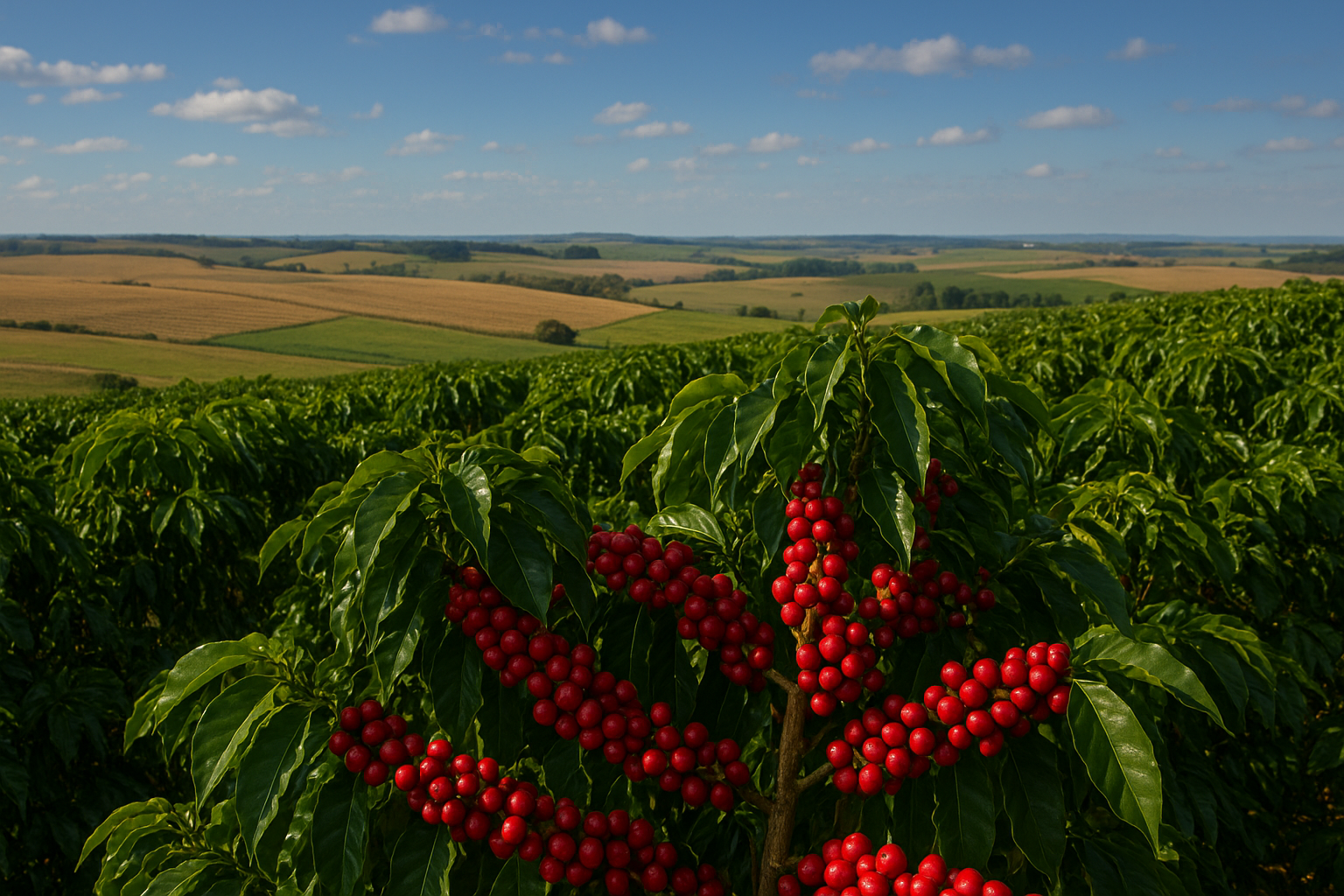 Café continua sendo destaque em Minas Gerais (Imagem gerada por IA/ChatGPT OpeanAI)